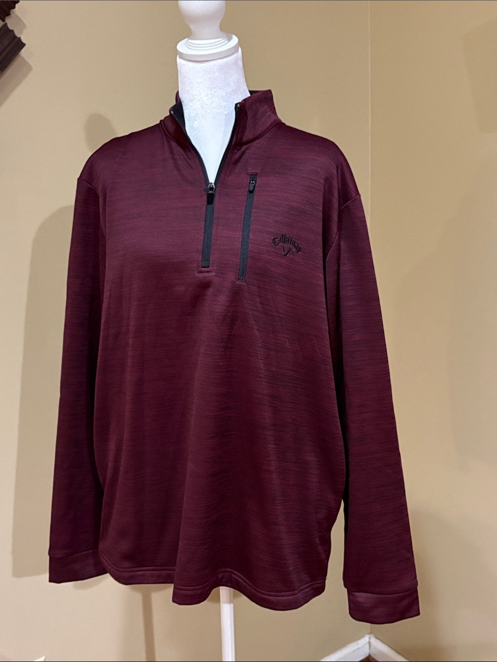 Callaway Men’s Maroon Half-Zip Performance Pullover